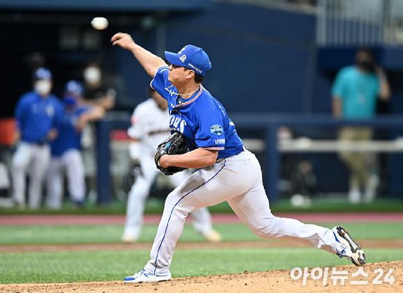 삼성 라이온즈 투수 오승환은 KBO리그 최초로 개인 400세이브 달성을 눈앞에 두고 있다. 1세이브만 더하면 해당 기록 주인공이 된다. [사진=아이뉴스24 포토 DB]