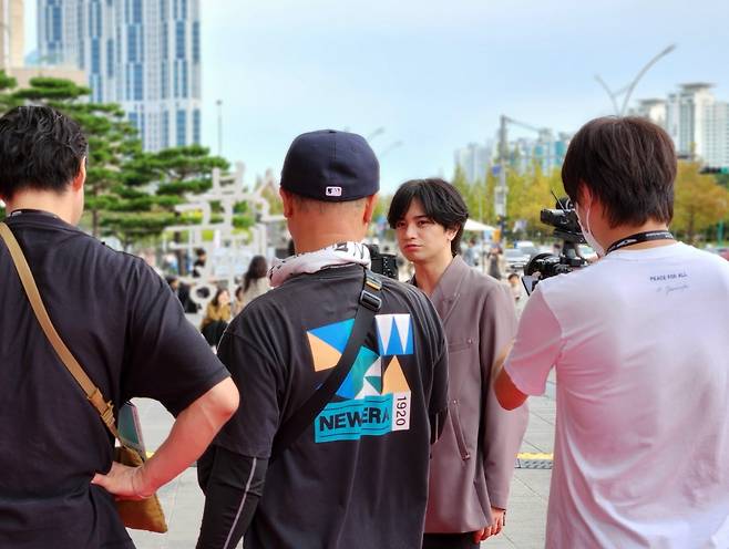 영화의전당에 뜬 日 아이돌 나카지마 켄토. 사진=조현주 기자