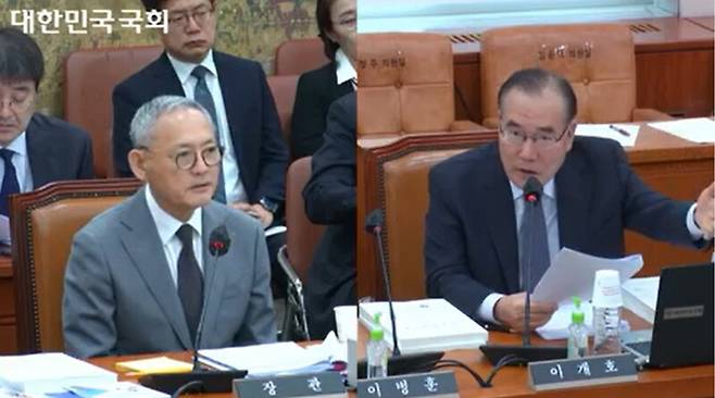 ▲유인촌 문화체육관광부 장관이 10일 오전 국회 문체위 소관 국정감사에 출석해 정부 입맛에 맞는지 여부가 가짜뉴스의 기준이라고 생각할 수밖에 없다는 이개호 더불어민주당 의원 질의에 답변하고 있다. 사진=국회 영상 회의록 갈무리