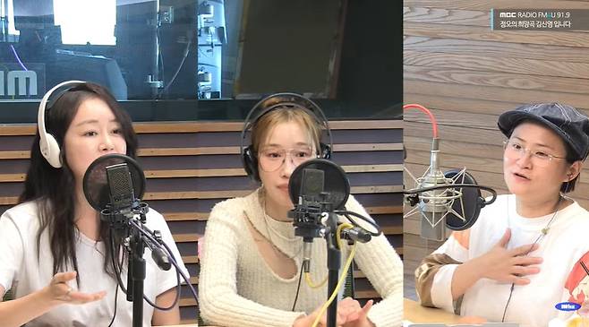 왼쪽부터 백보람 하주연 김신영 (사진=MBC FM4U ‘정오의 희망곡 김신영입니다’ 캡처)