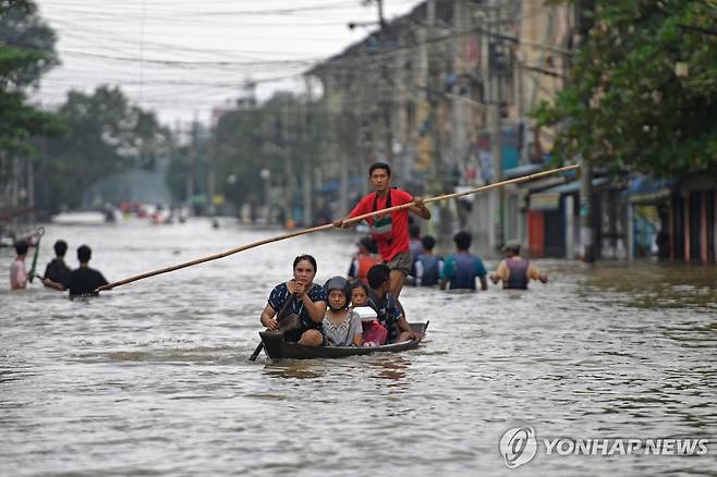 미얀마 바고 지역 홍수 [AFP 연합뉴스 자료사진. 재판매 및 DB 금지]