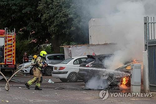 하마스 로켓 공격받은 이스라엘 남부 스데로트 [AFP 연합뉴스]