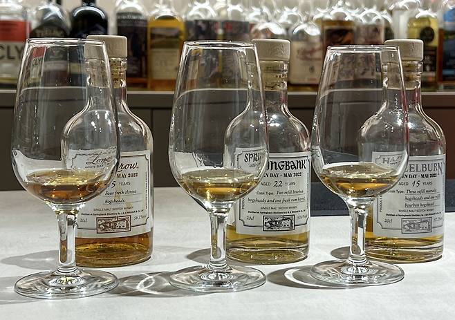 니트는 가장 권장되는 음용법으로 위스키의 풍미를 온전히 느낄 수 있는 방법입니다. /김지호 기자