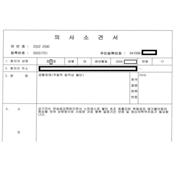 소속사와 전속분쟁 계약 중인 걸그룹 피프티피프티 멤버들이 13일 인스타그램을 통해 그간 건강 문제를 겪어 왔으나 소속사는 제대로 된 조치를 취하지 않았다고 주장하며 진단서 사본을 공개했다. 사진 인스타그램 캡처