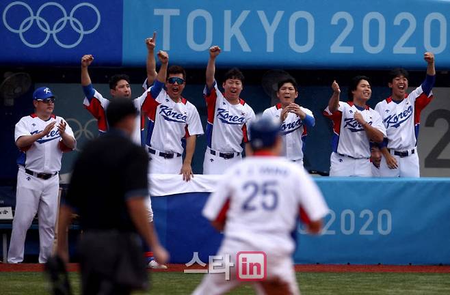 2020 도쿄올림픽에 참가한 한국 야구대표팀. 사진=AFPBBNews