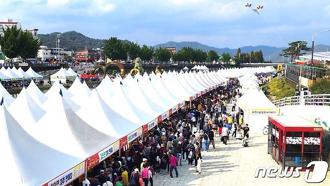 '2023보은대추축제' 행사장을 찾은 방문객들이 인산인해를 이루고 있다. (보은군 제공) /뉴스1