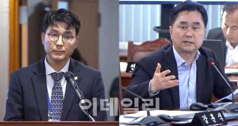 전승호 대웅제약 대표가 17일 국회 정무위 국감에 증인으로 출석해 김종민 더불어민주당 의원 질의를 듣고 있다. (사진=인터넷의사중계시스템)