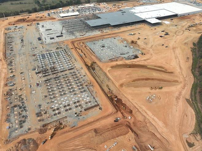 공사 중인 한화솔루션 미국 조지아주 카터스빌 공장 전경 [한화솔루션 제공. 재판매 및 DB 금지]