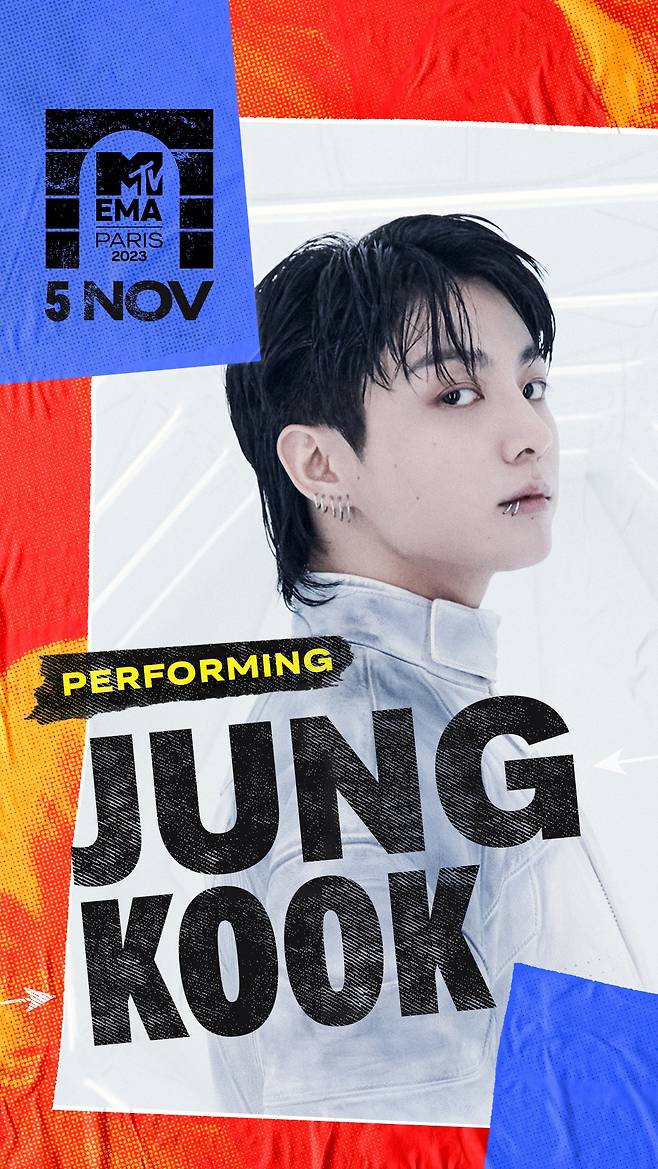 Poster shows BTS' Jungkook will perform at 2023 MTV EMA in Paris, France, on Nov. 5. (MTV EMA)