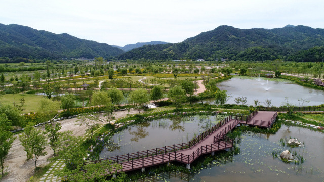 ▲거창창포원 수변공원 전경ⓒ거창군