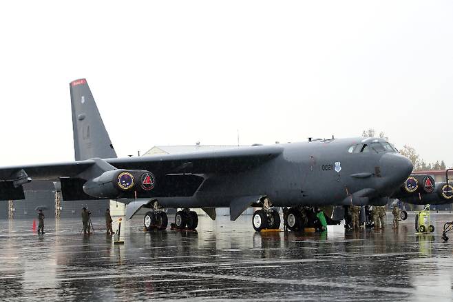 공개된 미군 전략폭격기 B-52H. 국방부 제공