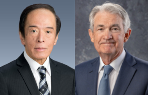 우에다 가즈오 일본은행 총재(왼쪽)와 제롬 파월 미국 연방준비제도 의장. 현지시간으로 일본은행은 이달 30~31일, 연준은 이달 31일~11월 1일 각각 통화정책회의를 연다. /사진 출처=일본은행, 연준