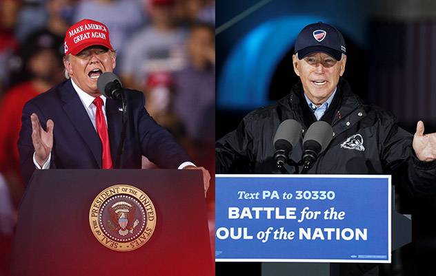 ▲ 2020년 대통령 선거 당시 유세에 나선 도널드 트럼프(왼쪽) 당시 대통령과 조 바이든 당시 민주당 대통령 후보. ⓒAP=연합뉴스