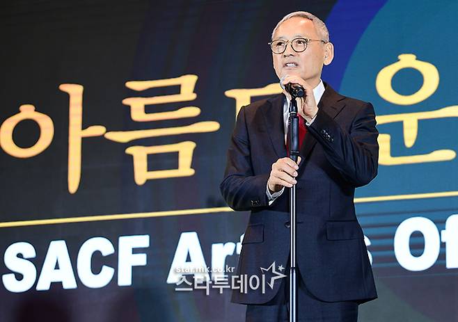 문화체육관광부 유인촌 장관이 축사를 하고 있다. <강영국 기자>