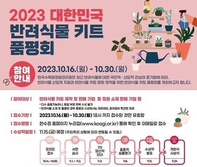 2023 대한민국 반려식물 키트 품평회 포스터 [한국수목원정원관리원 제공. 재판매 및 DB 금지]