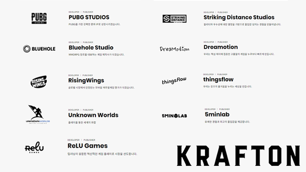 크래프톤의 독립 스튜디오. (사진=크래프톤 홈페이지 화면, 편집=안신혜 기자)