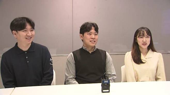 '선한 영향력 가게' 앱 만든 KT 개발자들. 왼쪽부터 오광규 과장, 조현성 사원, 강민정 사원