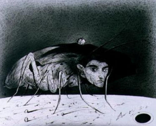카프카의 소설 ‘변신’의 그레고르 잠자를 형상화한 그림. 아르헨티나 화가 루이스 스카파티의 작품 중 하나입니다. [Wikimedia Commons]