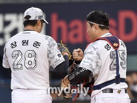 장원준과 양의지/마이데일리