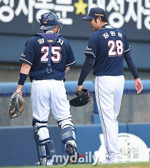 장원준과 양의지/마이데일리