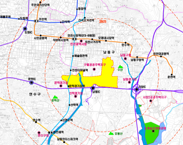 인천 구월2 공공주택지구 위치도. 인천도시공사 제공