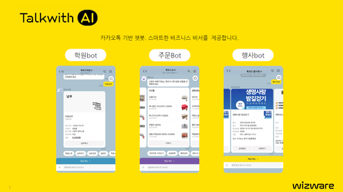 위즈웨어의 챗봇 플랫폼 TalkwithAI 이미지