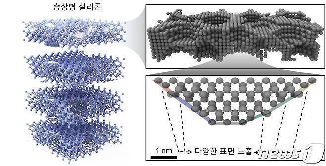 독특한 표면을 가지는 실리콘 층상구조체의 개략도.(연세대 심우영 교수 제공)/뉴스1