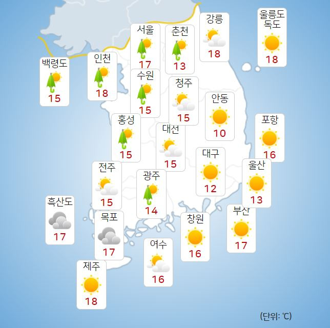 ⓒ기상청: 내일(3일) 오전 전국날씨