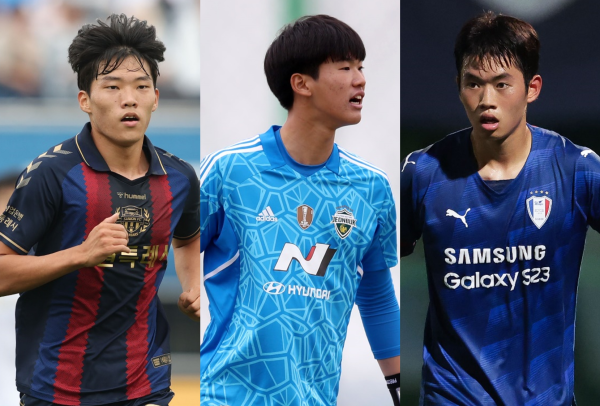 왼쪽부터 김도윤(수원FC U-18)-공시현(전북 U-18)-정성민(수원 삼성 U-18). 사진=프로축구연맹