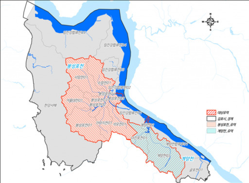 비점오염원 관리지역 지정 위치도. 김포시 제공.
