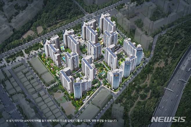 [서울=뉴시스]힐스테이트 e편한세상 문정 조감도.(사진=현대엔지니어링 제공)