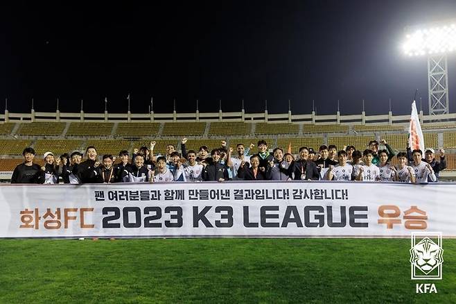 K3리그에서 우승한 화성FC [대한축구협회 제공. 재판매 및 DB금지]