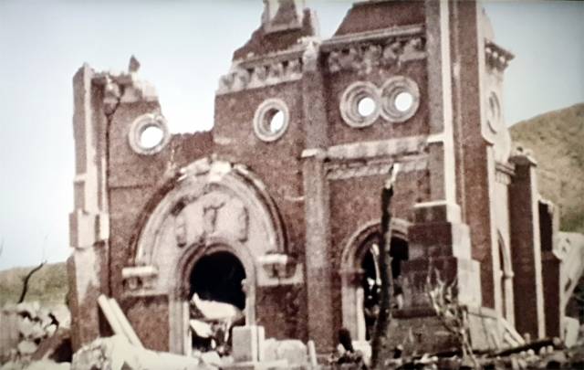 ▲ 나가사키 폭심지에서 500m 떨어진 우라카미 성당의 파괴된 모습. ⓒ나가사키 평화기념관