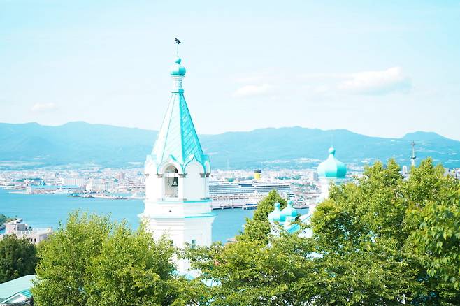 모토마치 언덕 정상의 풍경