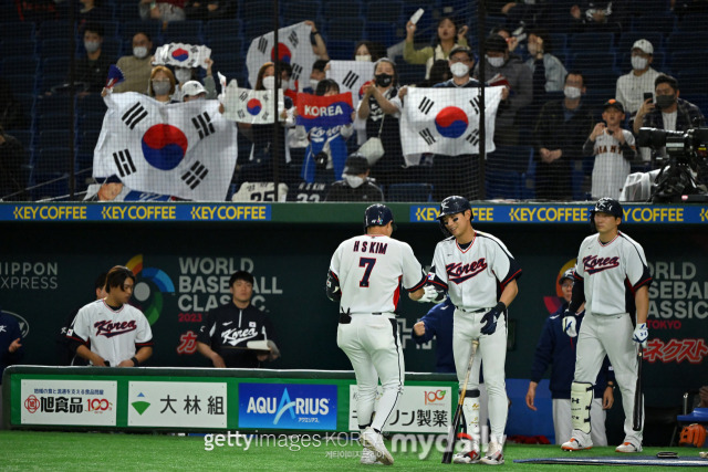 2023 월드베이스볼클래식(WBC) 한국 대표팀 김하성(7번), 이정후./게티이미지코리아