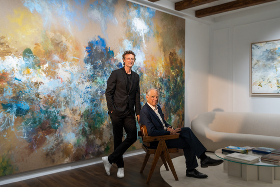 Arthur, left, and Dominique de Villepin in their gallery Villepin in Hong Kong [VILLEPIN]