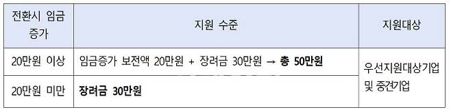 정규직 전환 지원사업 구조(자료=고용노동부 제공)