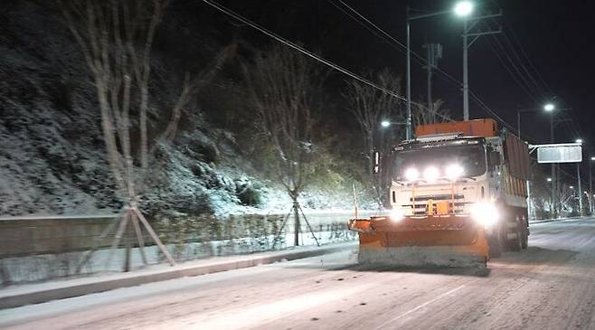 충북 청주시 제설장비. 청주시 제공