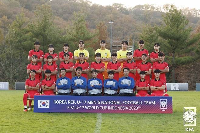 ▲ 2023 U-17 월드컵에 참가하는 17세 이하 한국 대표팀 ⓒ대한축구협회