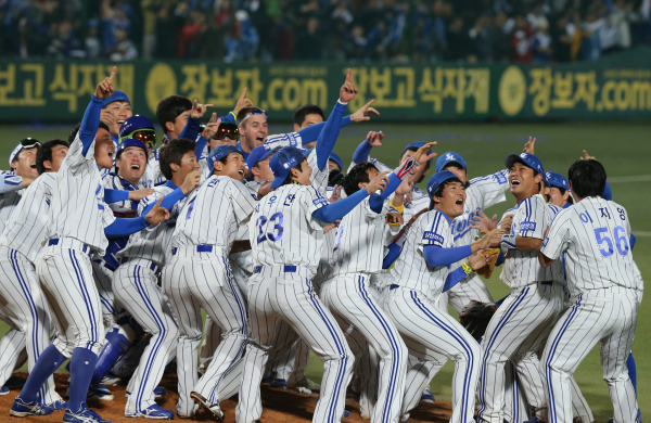 지난 2013년 한국시리즈에서 우승한 삼성. IS포토