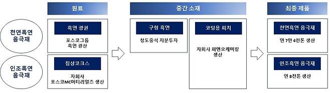 포스코퓨처엠 음극재 가치사슬 개념도 [포스코퓨처엠 제공. 재판매 및 DB 금지]