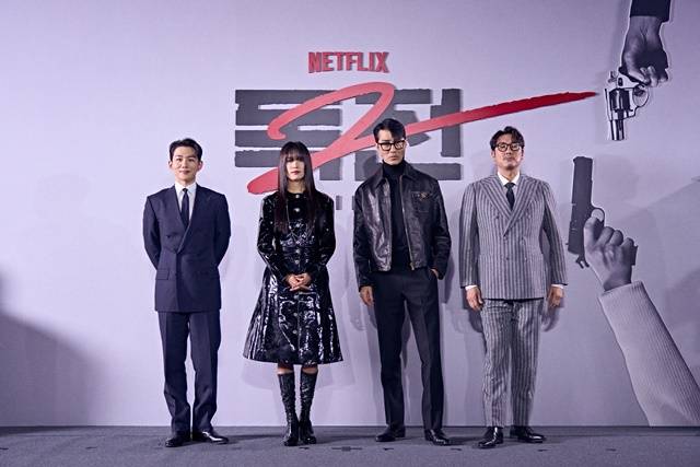 배우 오승훈 한효주 차승원 조진웅(왼쪽부터)이 넷플릭스 '독전2'에 관한 다양한 이야기를 전했다. /넷플릭스