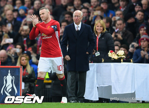 during the Emirates FA Cup Fourth round match between Manchester United and Wigan Athletic at Old Trafford on January 29, 2017 in Manchester, England.