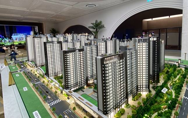 '왕길역 로열파크씨티 푸르지오'의 주택전시관 내부 모습 /사진=김진수 기자