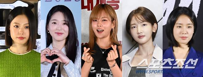제44회 청룡영화상 신인여우상 후보 고민시, 김시은, 김형서, 안소요, 안은진(왼쪽부터). 스포츠조선DB, 사진 제공=트리플픽쳐스