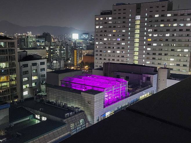 서울 성동구 성수동 평화빌딩에 위치한 옥상 온실 전경. [한국기계연구원 제공]