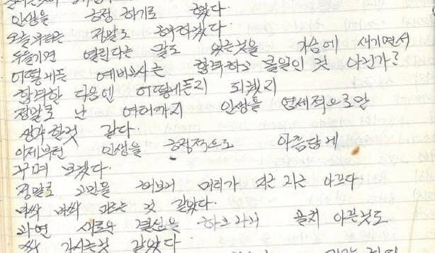 이 대표가 자신의 SNS에 올린 일기 글 일부