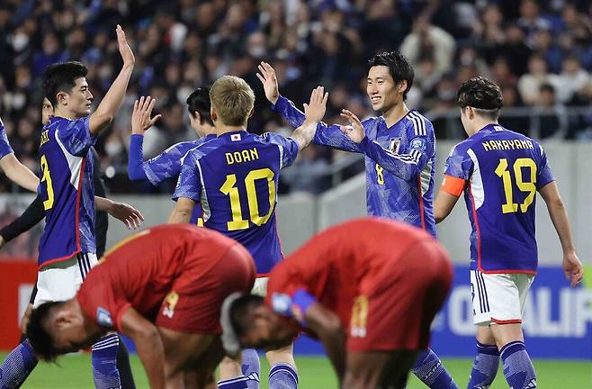 ▲ 일본 축구대표팀이 미얀마를 5-0으로 완파했다. ⓒ연합뉴스/AFP