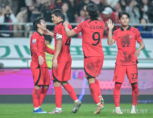 이강인, 김민재, 조규성, 설영우(왼쪽부터, 이상 한국 남자 축구 대표팀). 서형권 기자