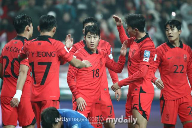 싱가포르전 득점 후 기뻐하는 태극전사들. /게티이미지코리아